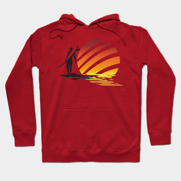 Surfing Sunrise Hoodie by CreatenewARTees